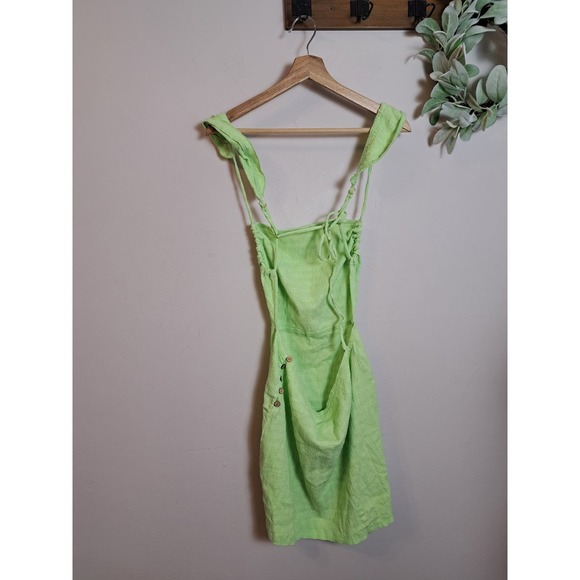 Free People Beyond Chic Mini Dress - Green Large Strappy Backless - Picture 3 of 4
